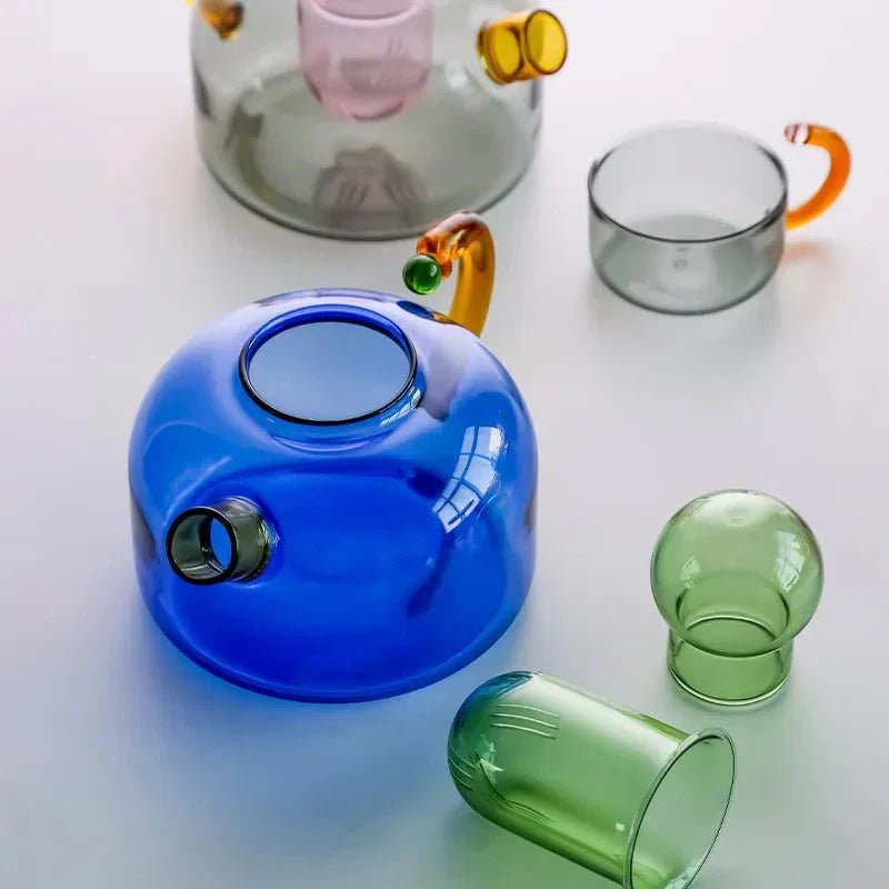 Virelle Maison - Bouilloire translucide en verre borosilicate avec tasses | Virelle Maison