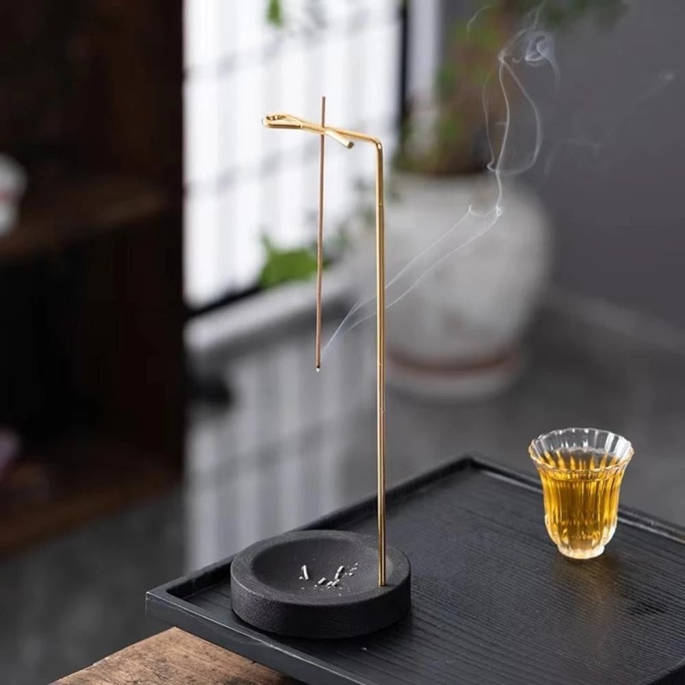Virelle Maison - Brûleur d’encens en bois avec support métallique