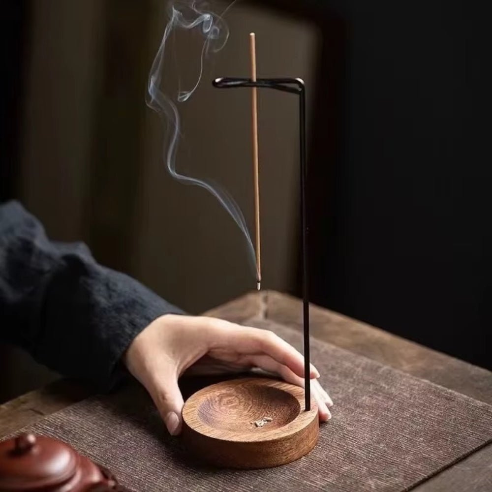 Virelle Maison - Brûleur d’encens en bois avec support métallique