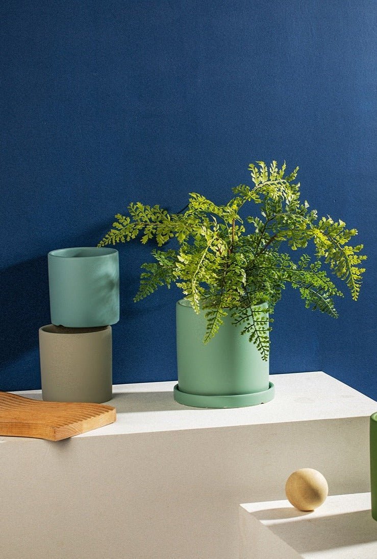 Virelle Maison - Cache - pot en céramique mate avec soucoupe | Virelle Maison