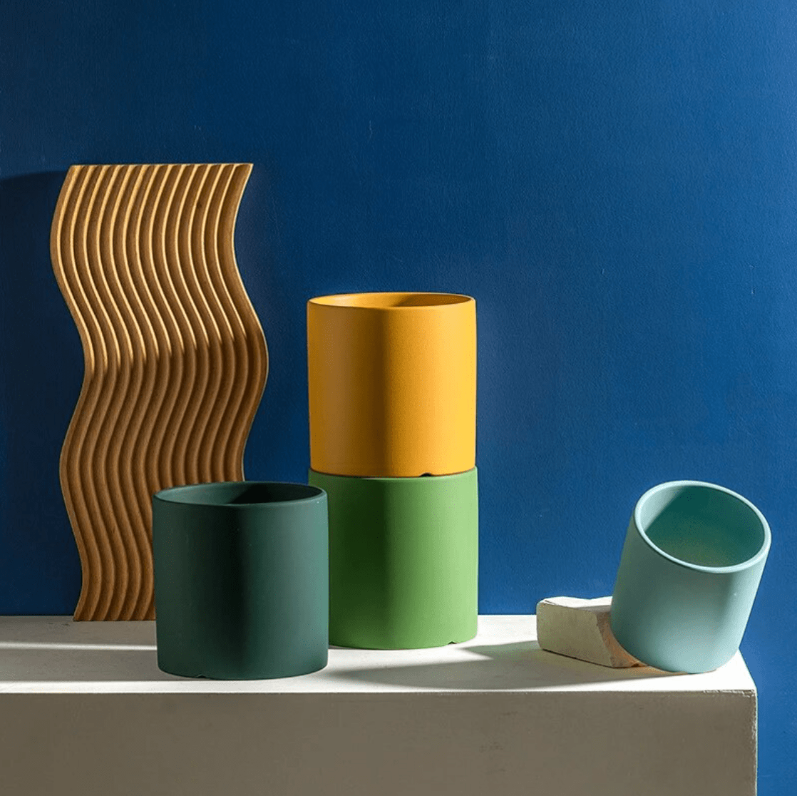 Virelle Maison - Cache - pot en céramique mate avec soucoupe | Virelle Maison