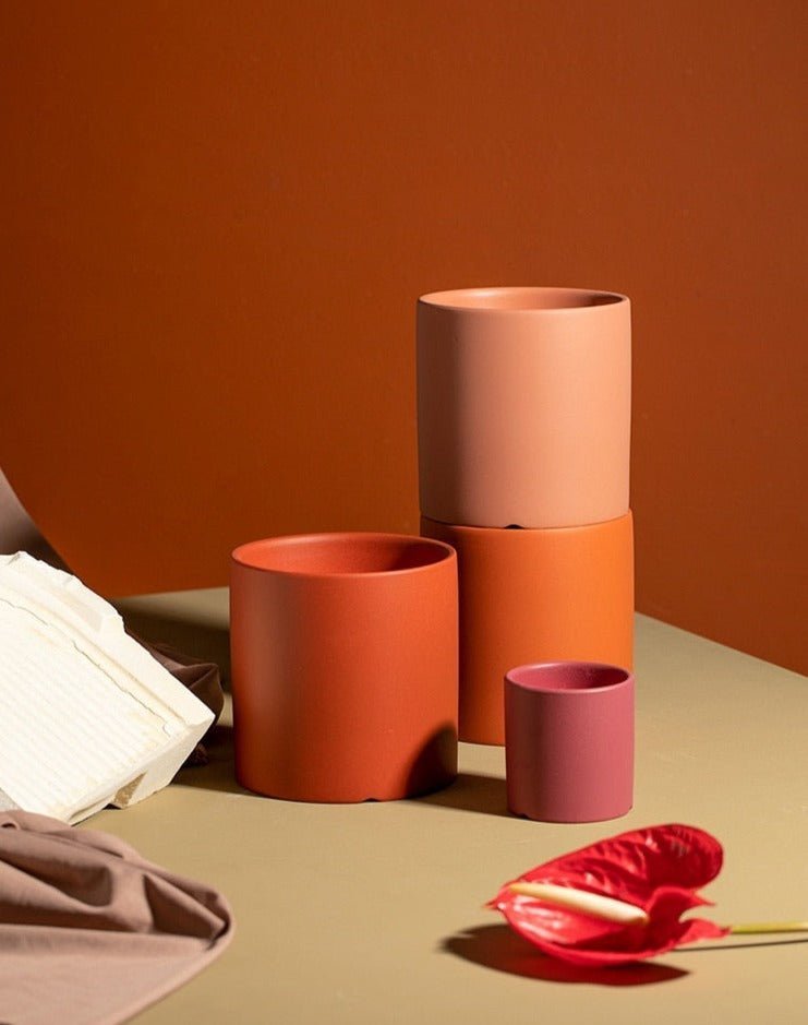 Virelle Maison - Cache - pot en céramique mate avec soucoupe | Virelle Maison