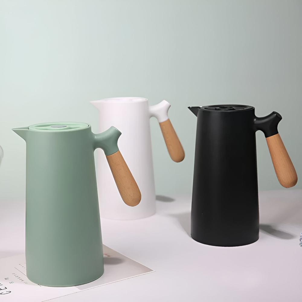 Virelle Maison - Carafe isotherme en acier avec poignée en bois naturel | Virelle Maison
