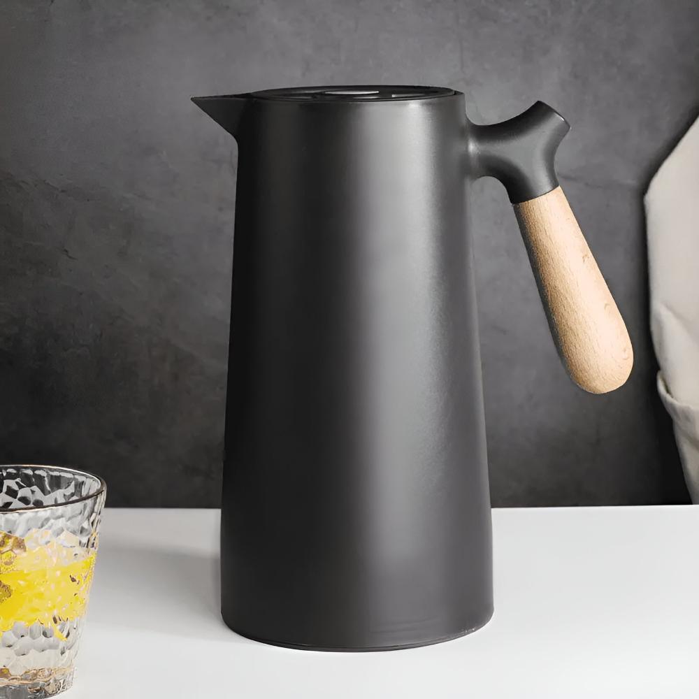 Virelle Maison - Carafe isotherme en acier avec poignée en bois naturel | Virelle Maison