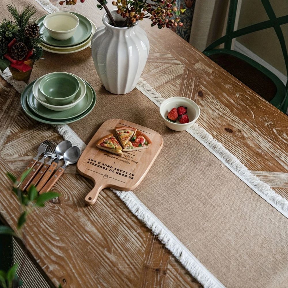 Virelle Maison - Chemin de table en jute naturel tissé | Virelle Maison