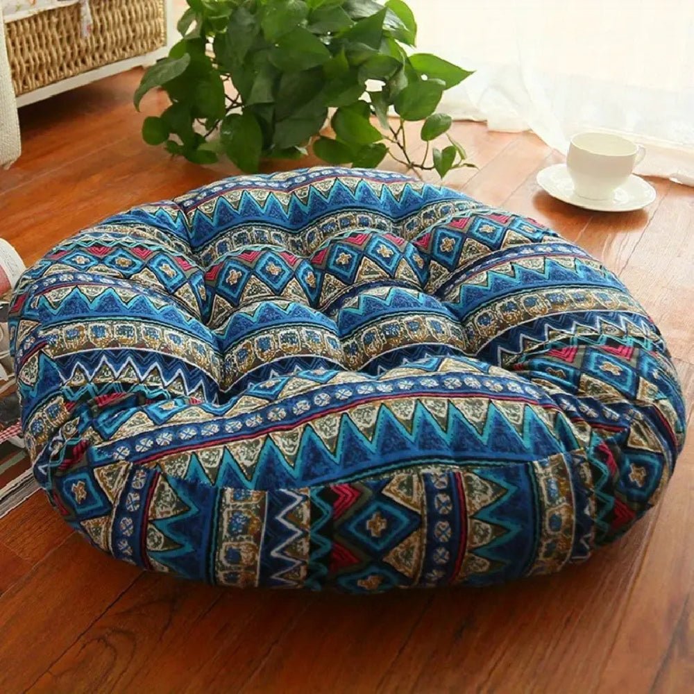 Virelle Maison - Coussin rond en coton épais, imprimé floral bohème | Virelle Maison