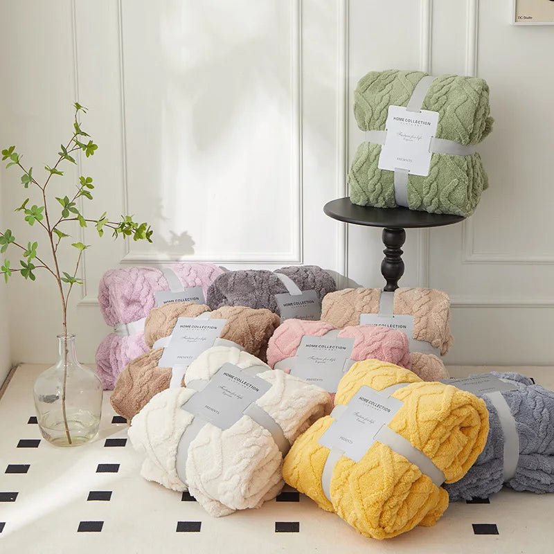 Virelle Maison - Couverture réversible en laine d’agneau épaisse et toucher flanelle | Virelle Maison