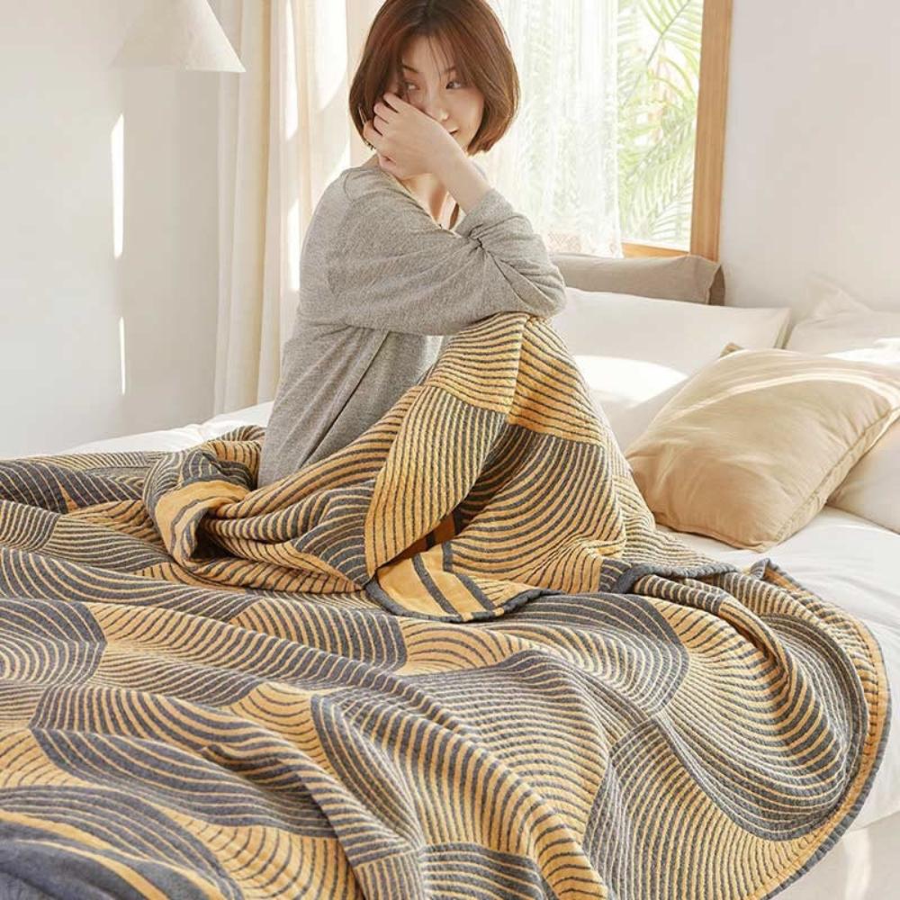Virelle Maison - Couverture réversible en mousseline de coton léger