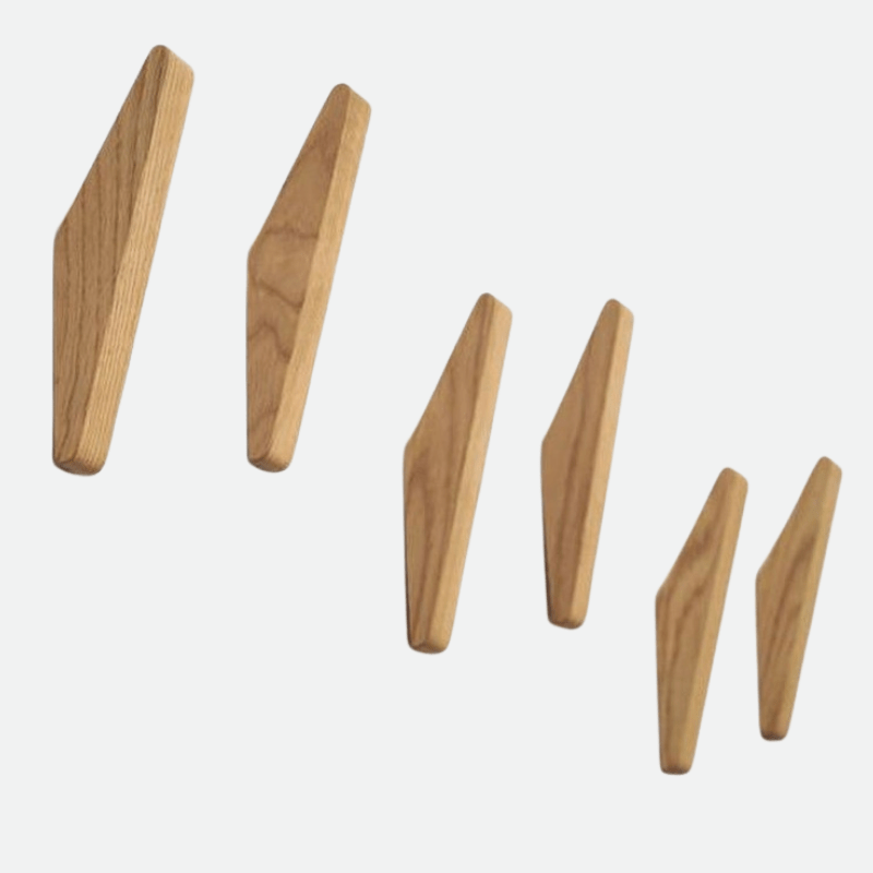 Virelle Maison - Crochets muraux en bois naturel – Lot sculpté à la main | Virelle Maison