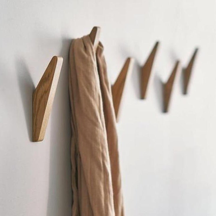 Virelle Maison - Crochets muraux en bois naturel – Lot sculpté à la main | Virelle Maison