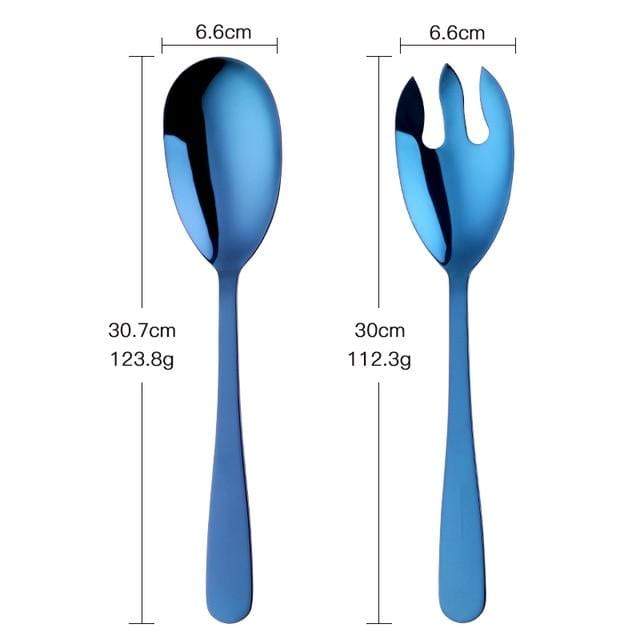 Virelle Maison - Cuillères de service en acier inoxydable brossé – Lot de 2 | Virelle Maison