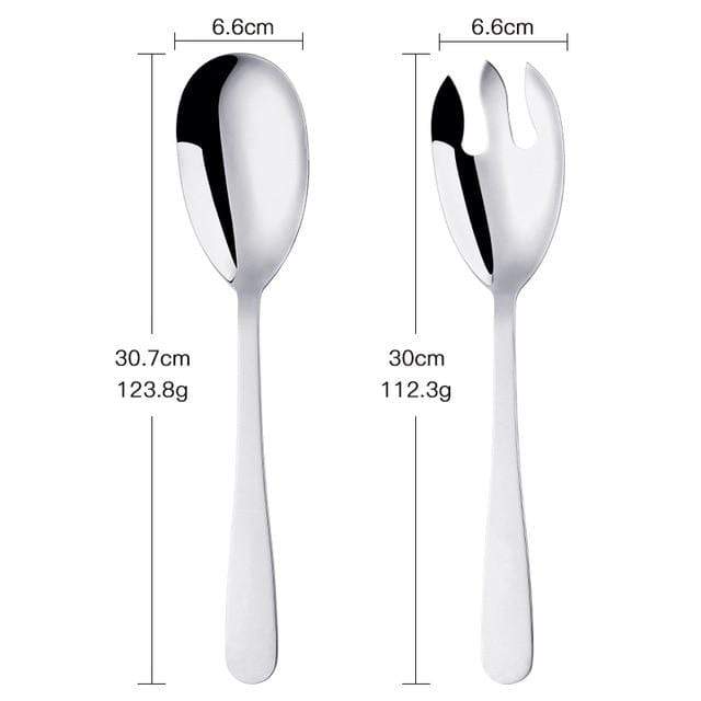 Virelle Maison - Cuillères de service en acier inoxydable brossé – Lot de 2 | Virelle Maison