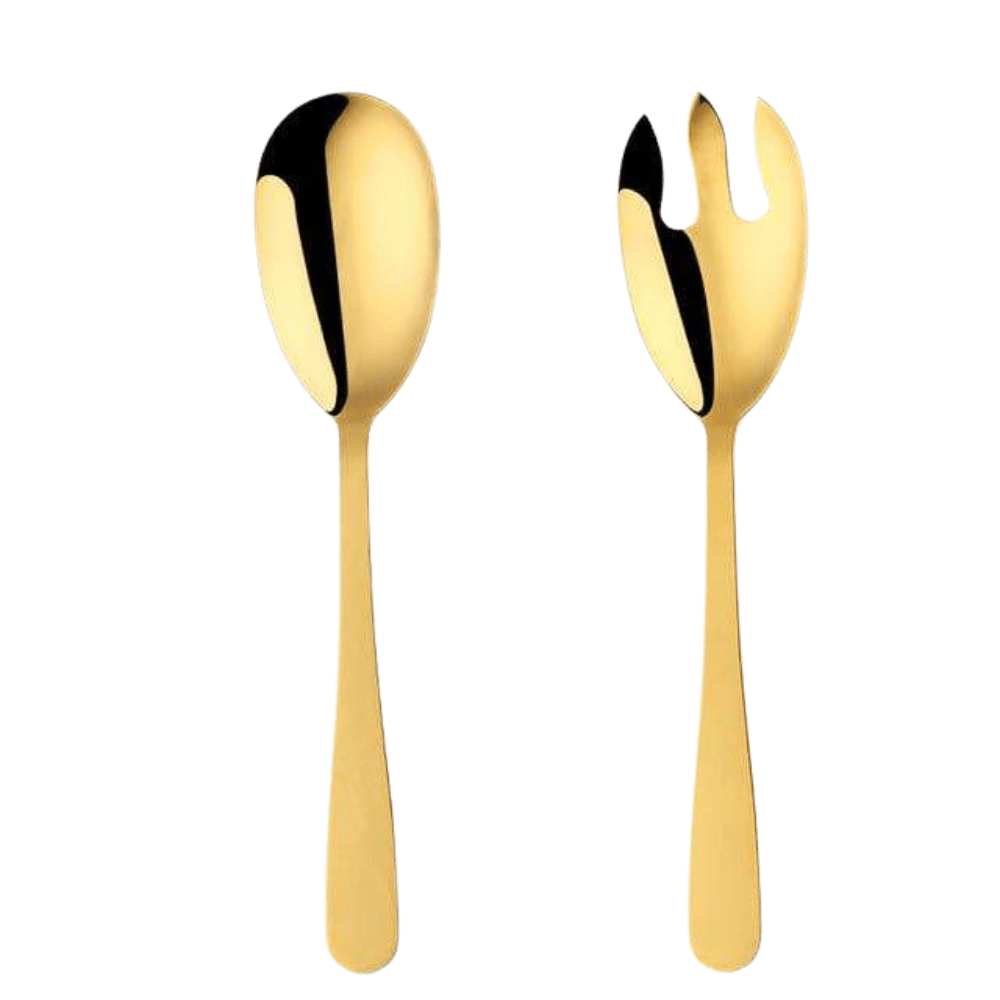 Virelle Maison - Cuillères de service en acier inoxydable brossé – Lot de 2 | Virelle Maison