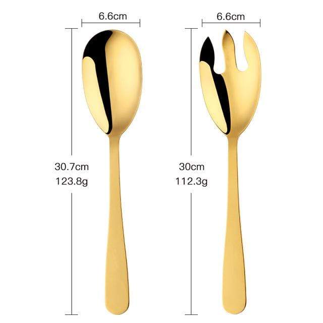 Virelle Maison - Cuillères de service en acier inoxydable brossé – Lot de 2 | Virelle Maison