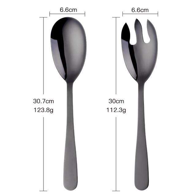 Virelle Maison - Cuillères de service en acier inoxydable brossé – Lot de 2 | Virelle Maison