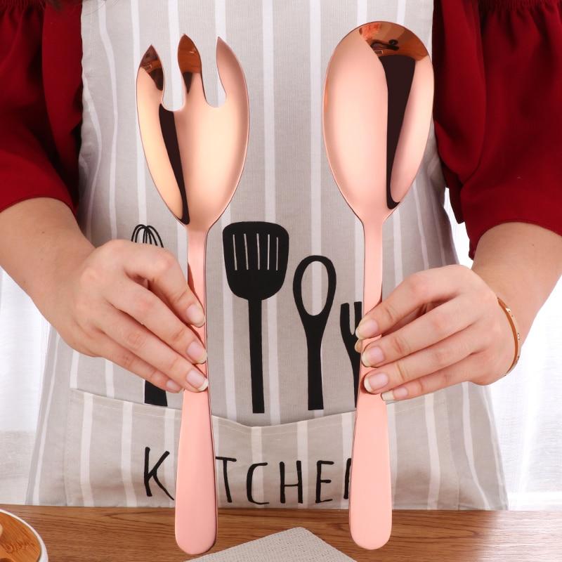 Virelle Maison - Cuillères de service en acier inoxydable brossé – Lot de 2 | Virelle Maison