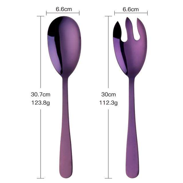 Virelle Maison - Cuillères de service en acier inoxydable brossé – Lot de 2 | Virelle Maison