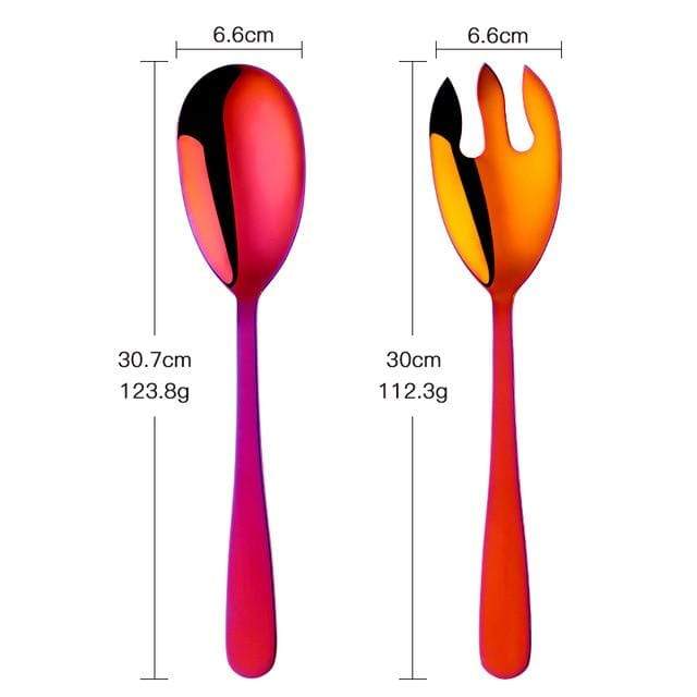 Virelle Maison - Cuillères de service en acier inoxydable brossé – Lot de 2 | Virelle Maison