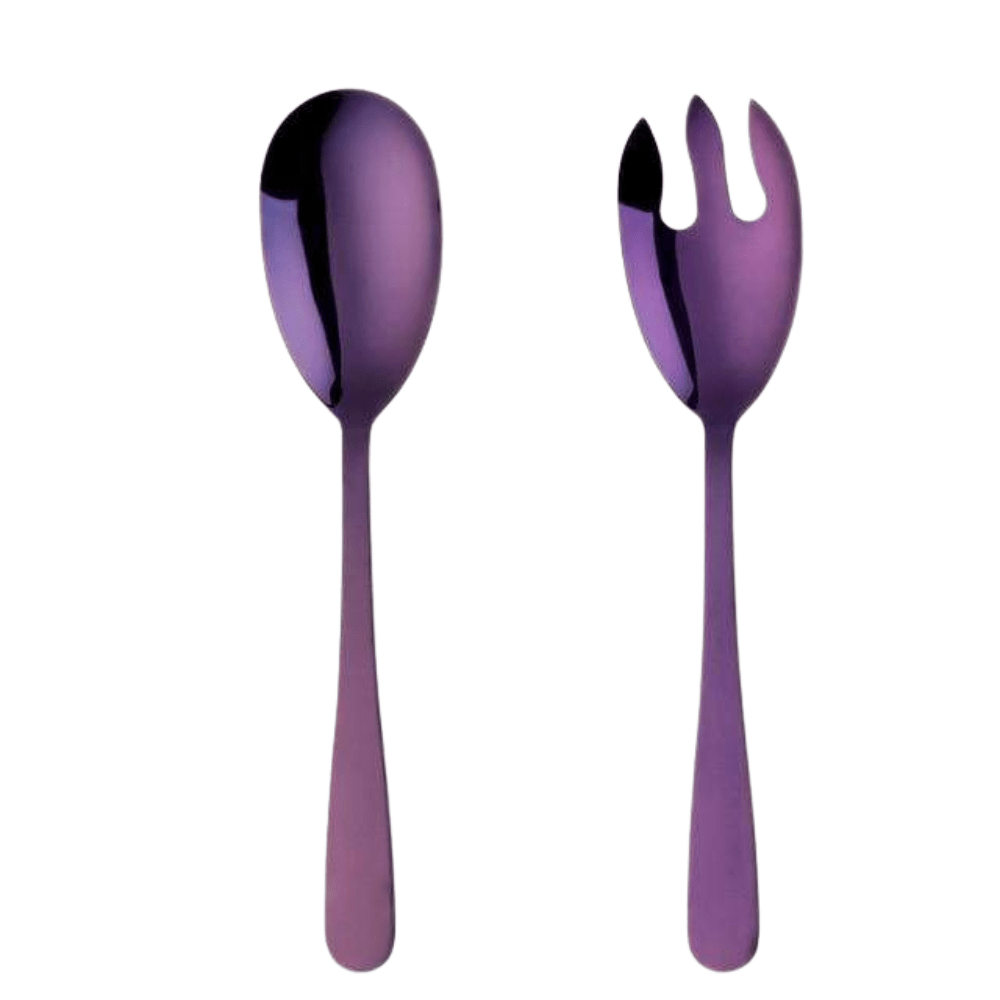 Virelle Maison - Cuillères de service en acier inoxydable brossé – Lot de 2 | Virelle Maison