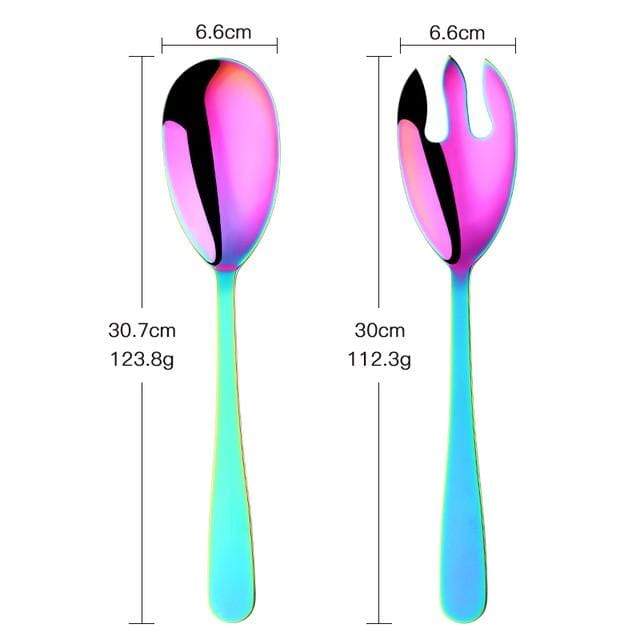 Virelle Maison - Cuillères de service en acier inoxydable brossé – Lot de 2 | Virelle Maison