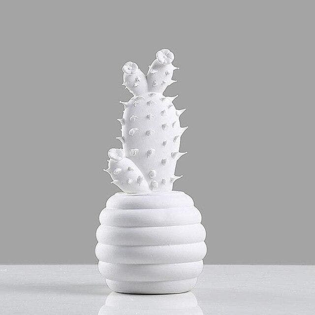 Virelle Maison - Décoration cactus en porcelaine blanche texturée | Virelle Maison