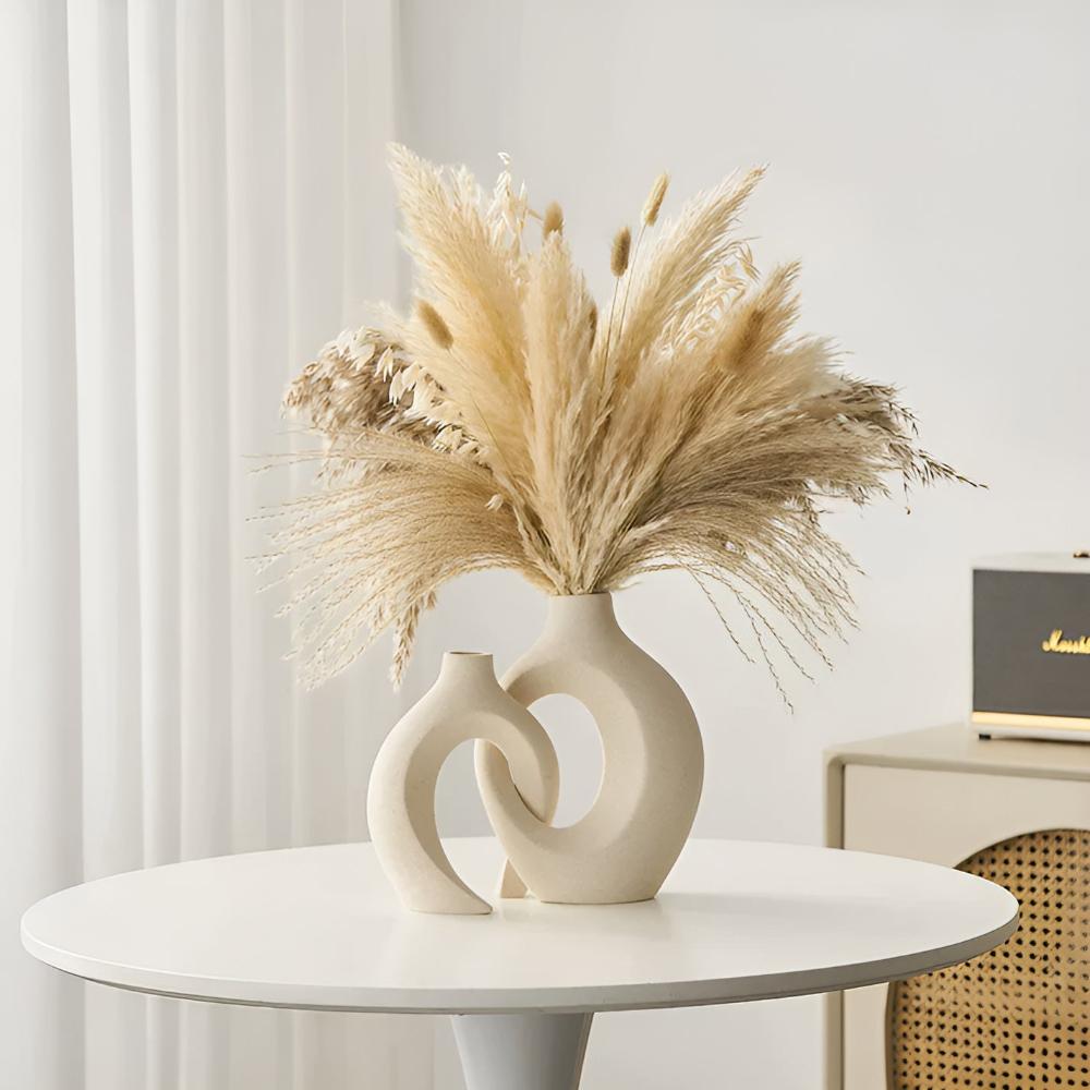 Virelle Maison - Duo de vases en céramique mate, formes abstraites entrelacées | Virelle Maison