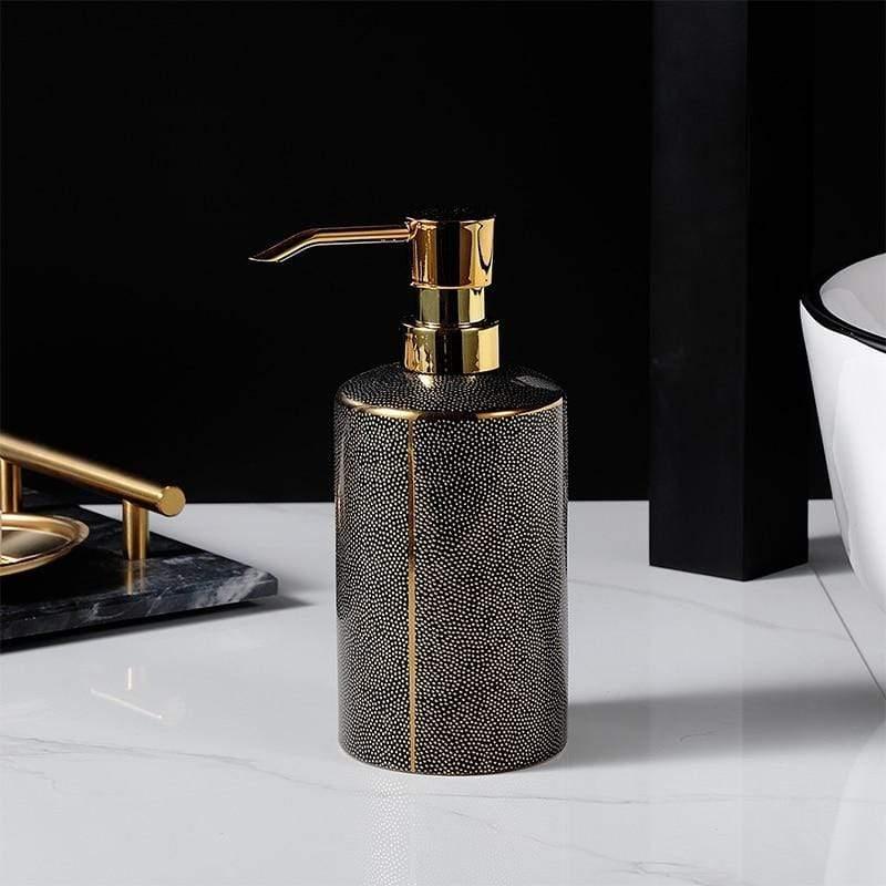 Virelle Maison - Ensemble accessoires salle de bain céramique bords dorés | Virelle Maison