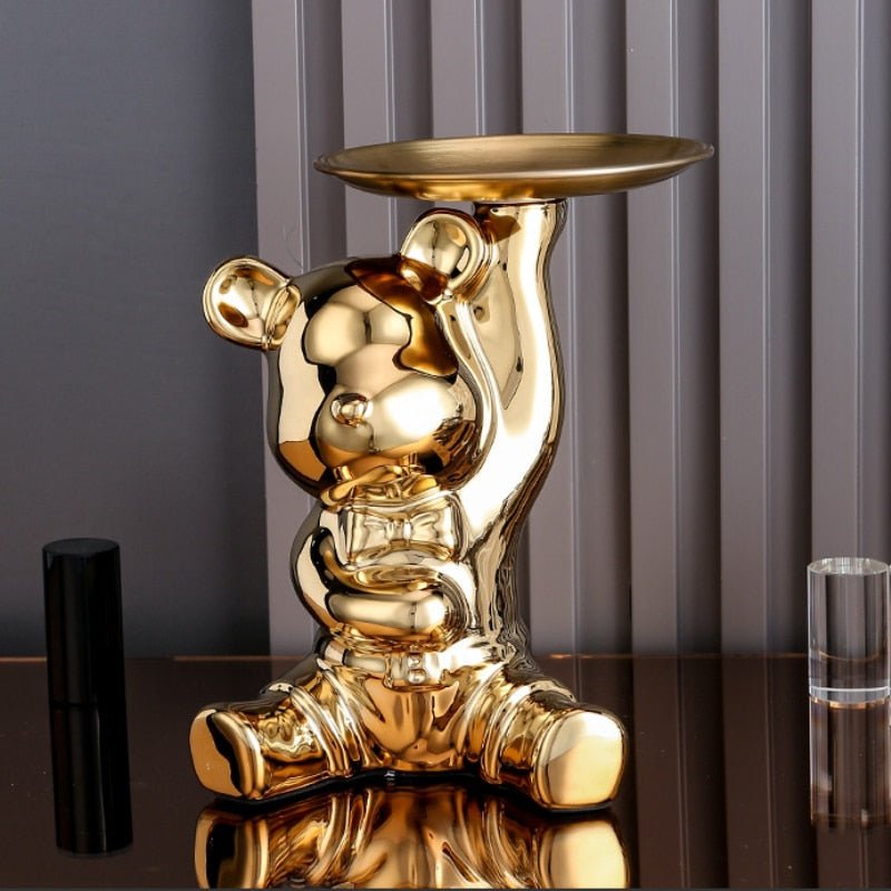 Virelle Maison - Étagère multifonctionnelle en métal galvanisé avec figurine ours | Virelle Maison