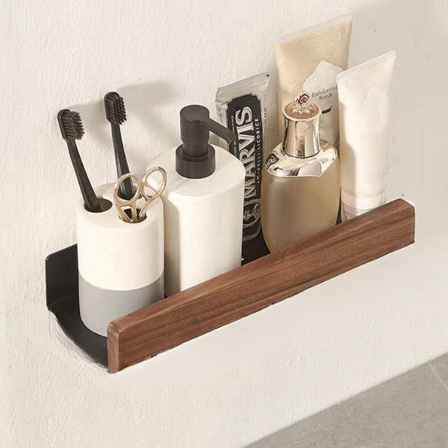 Virelle Maison - Étagère murale de salle de bain en bois massif | Virelle Maison