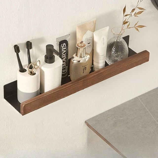 Virelle Maison - Étagère murale de salle de bain en bois massif | Virelle Maison