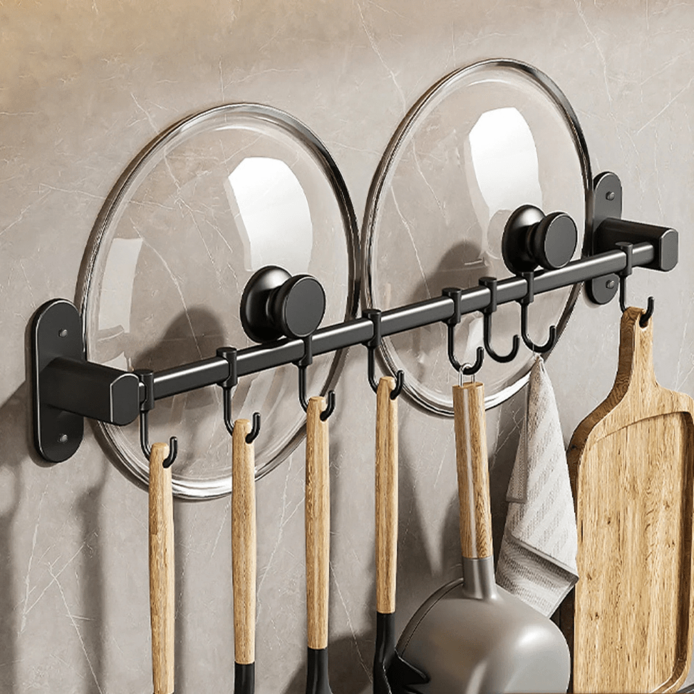 Virelle Maison - Étagère murale en acier noir pour ustensiles de cuisine | Virelle Maison