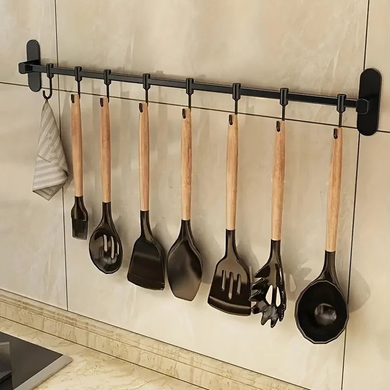 Virelle Maison - Étagère murale en acier noir pour ustensiles de cuisine | Virelle Maison