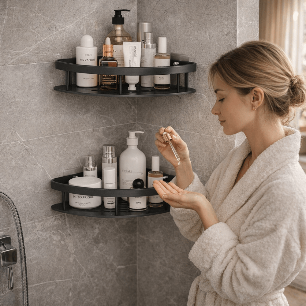 Virelle Maison - Étagère murale en aluminium mat pour douche | Virelle Maison