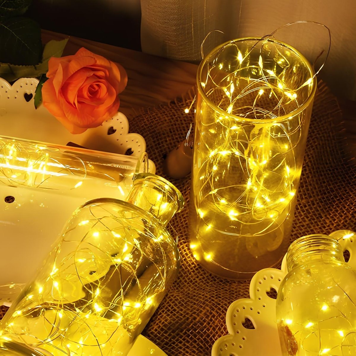 Virelle Maison - Guirlande lumineuse solaire en cuivre étanche | Virelle Maison
