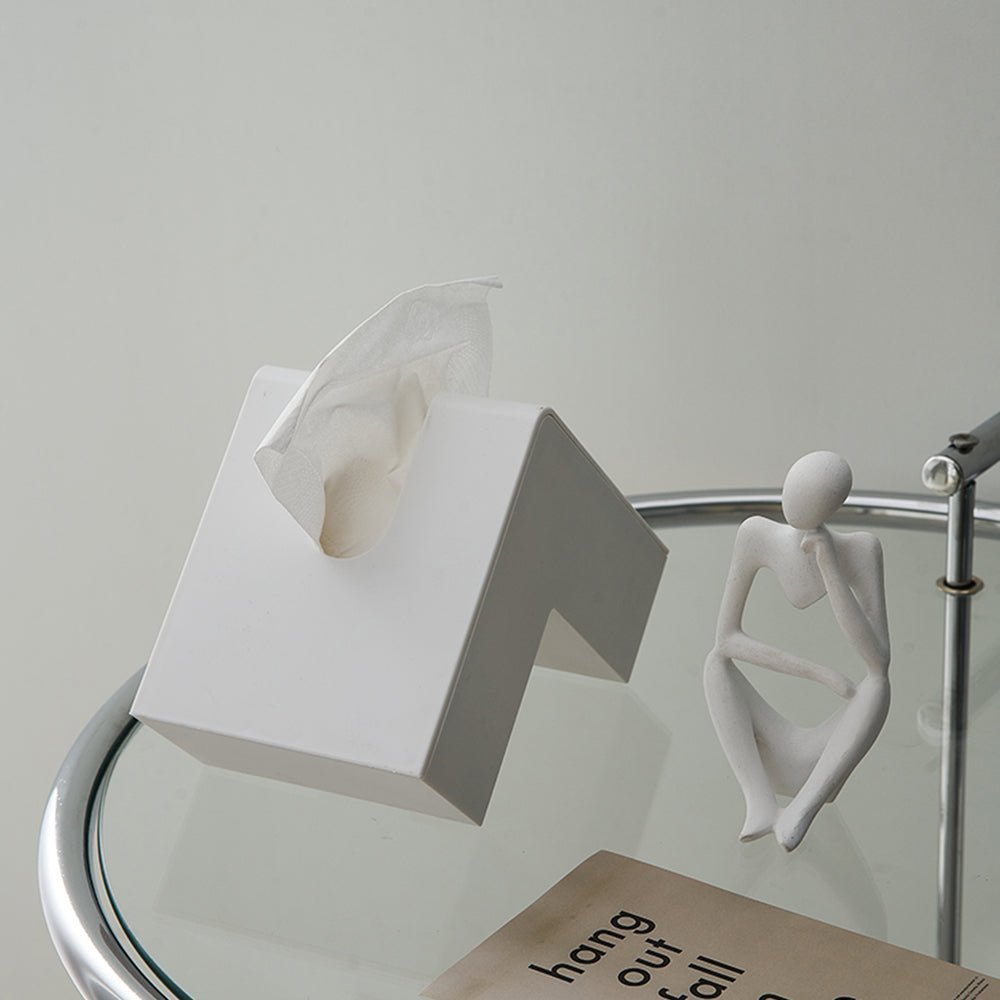 Boîte à mouchoirs en plastique mat forme en L | Virelle Maison