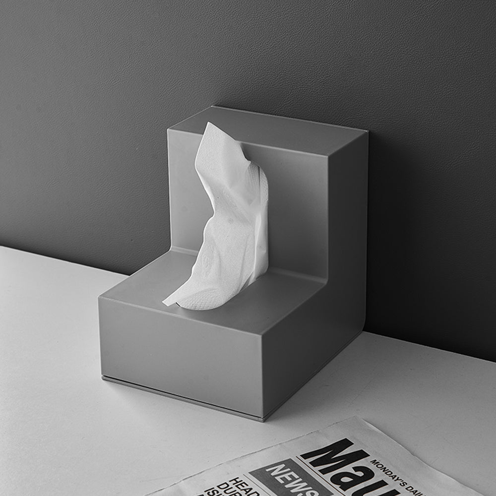 Boîte à mouchoirs en plastique mat forme en L | Virelle Maison