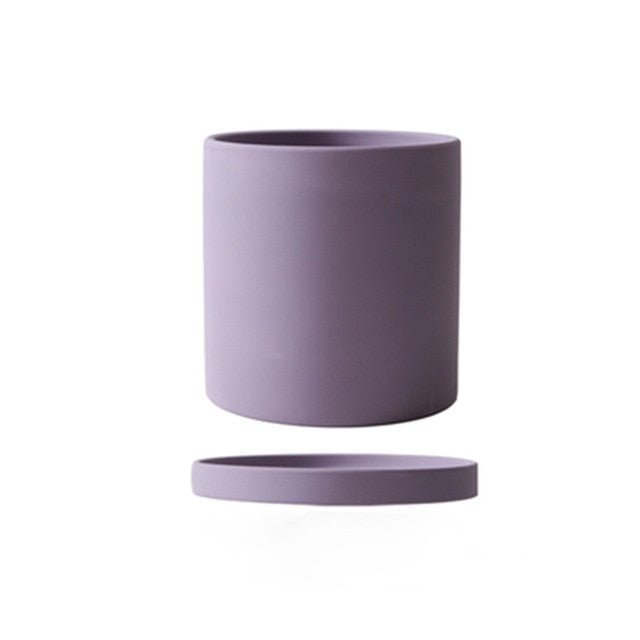 Cache-pot en céramique mate avec soucoupe | Virelle Maison