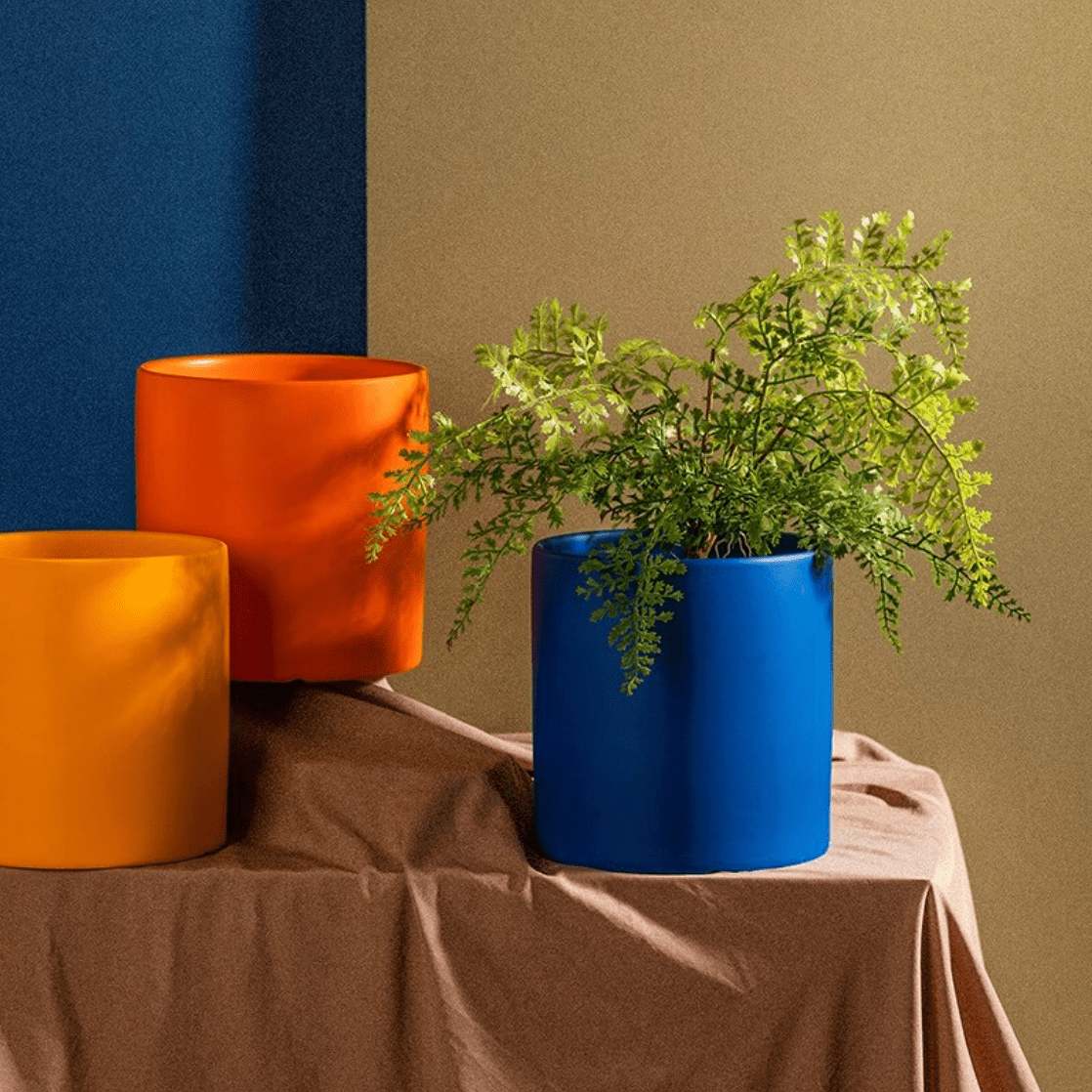 Cache-pot en céramique mate avec soucoupe | Virelle Maison