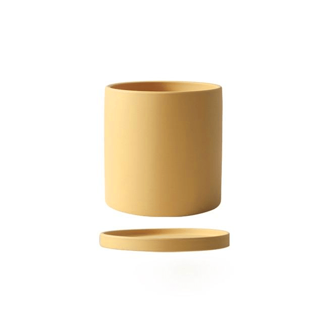 Cache-pot en céramique mate avec soucoupe | Virelle Maison