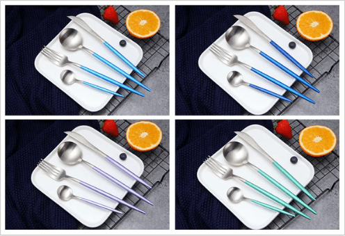 Ménagère en acier inoxydable bicolore doré et argenté 24 pièces | Virelle Maison