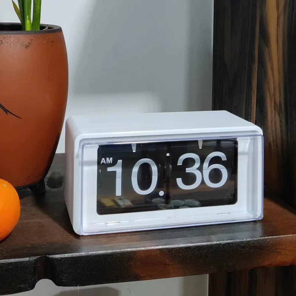 Virelle Maison - Horloge à volets rétro de bureau en plastique ABS