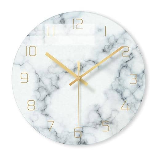 Virelle Maison - Horloge murale décorative en plastique effet marbre | Virelle Maison