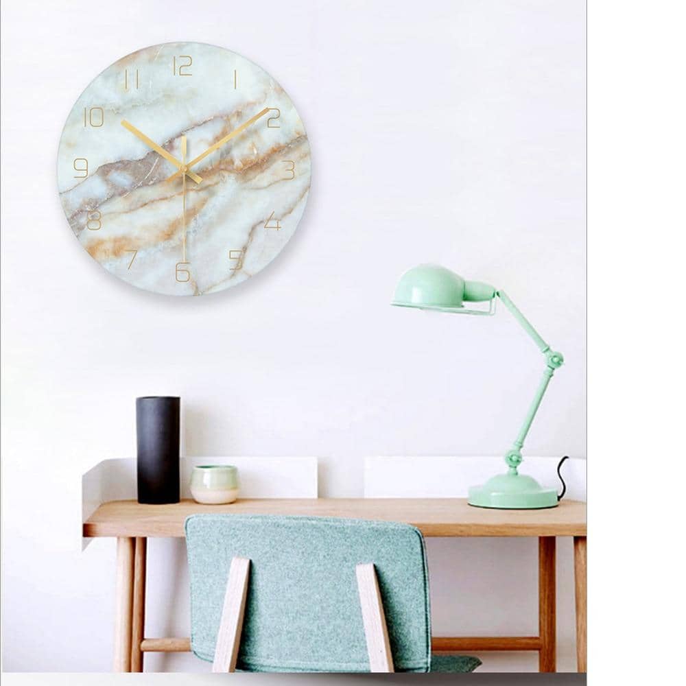Virelle Maison - Horloge murale décorative en plastique effet marbre | Virelle Maison