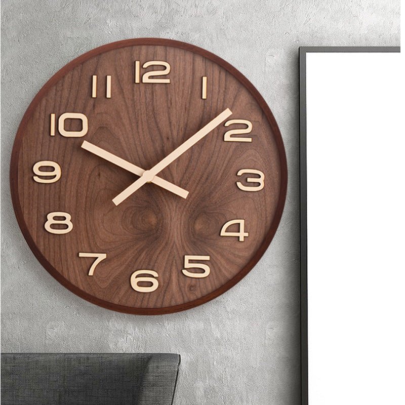 Virelle Maison - Horloge murale en noyer massif à mouvement silencieux | Virelle Maison