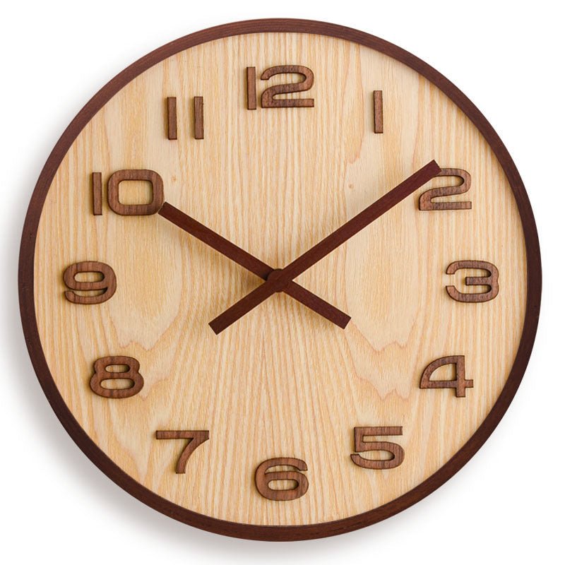 Virelle Maison - Horloge murale en noyer massif à mouvement silencieux | Virelle Maison