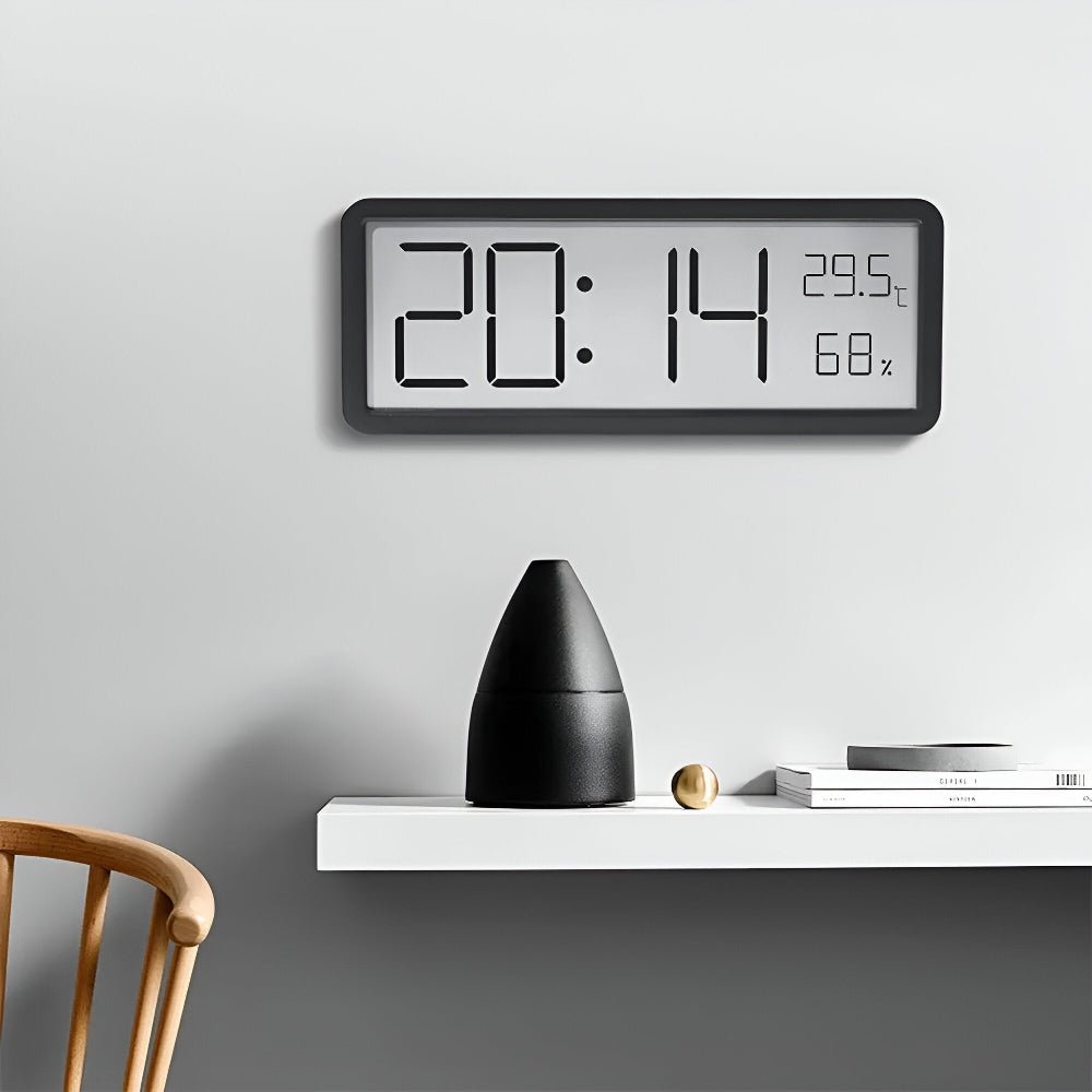 Virelle Maison - Horloge murale LED en acrylique avec affichage température et humidité