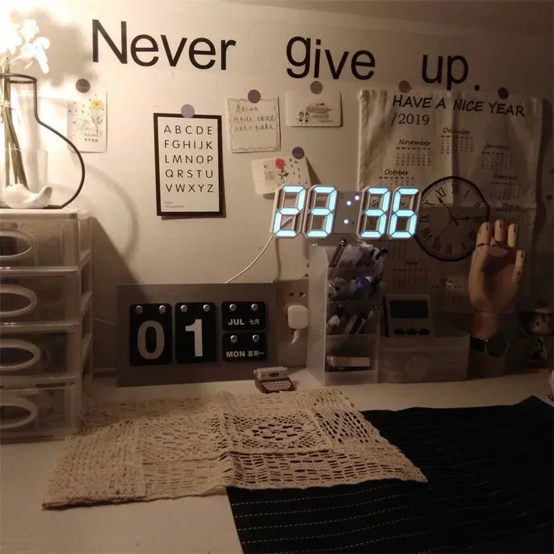 Virelle Maison - Horloge numérique LED 3D avec affichage réglable | Virelle Maison