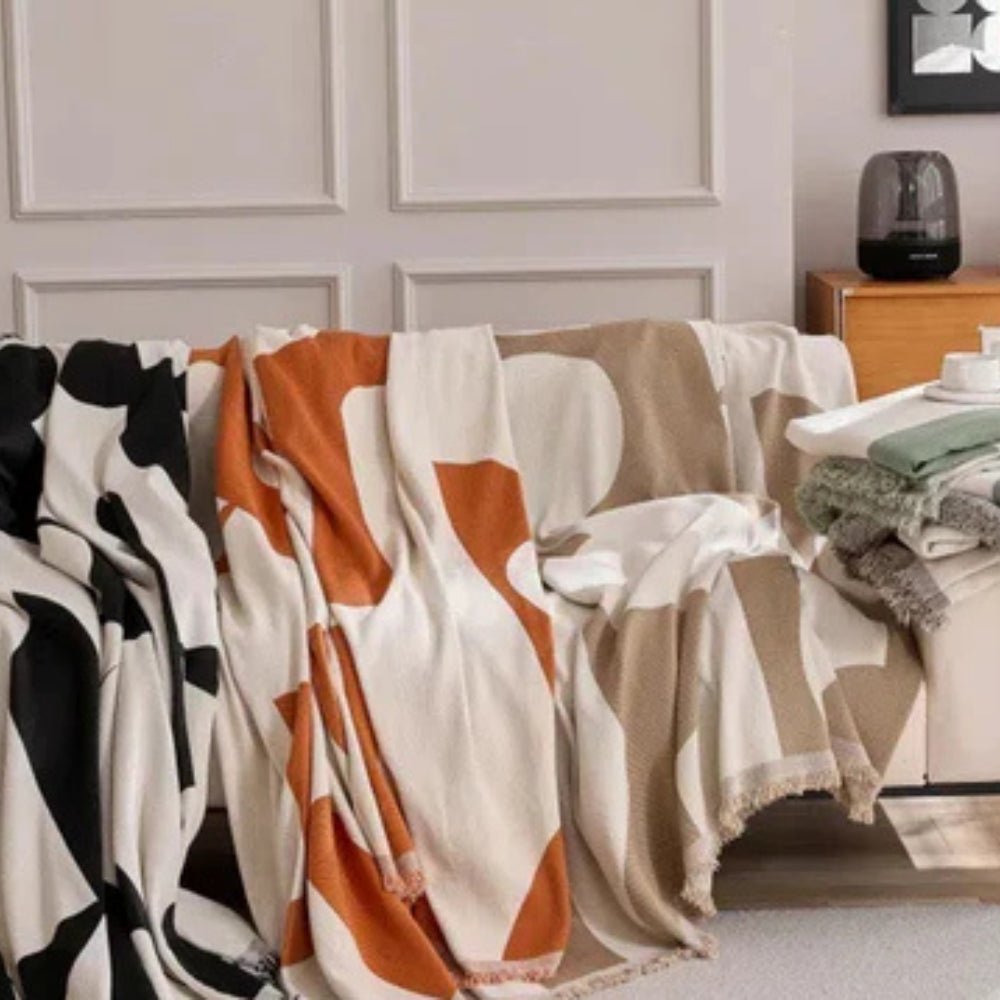 Virelle Maison - Housse de canapé en chenille texturée à motif jacquard bohème | Virelle Maison