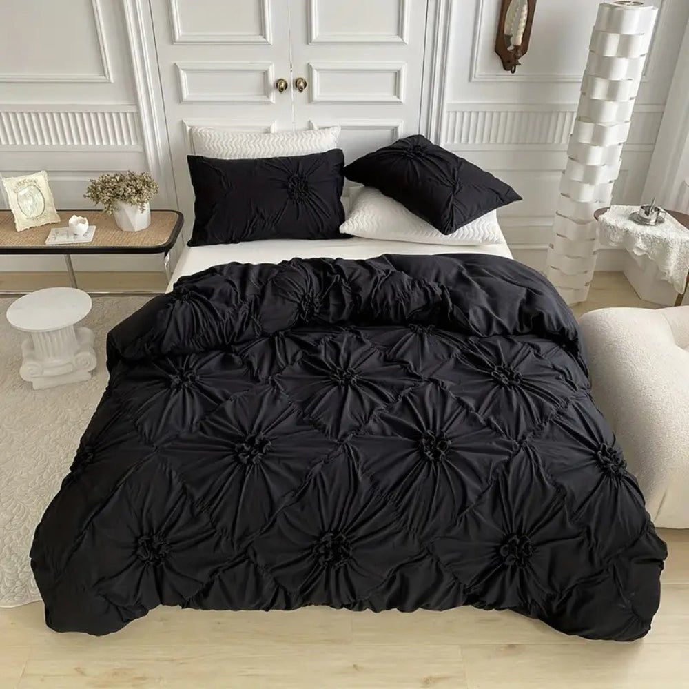 Virelle Maison - Housse de couette texturée à plis floraux en coton mélangé | Virelle Maison