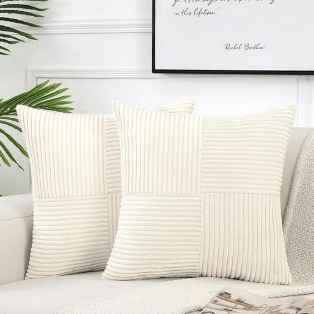Virelle Maison - Housse de coussin côtelée en velours côtelé lavable | Virelle Maison